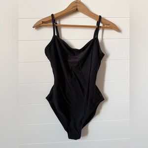 Aerie Black Ribbed One Piece Swimsuit